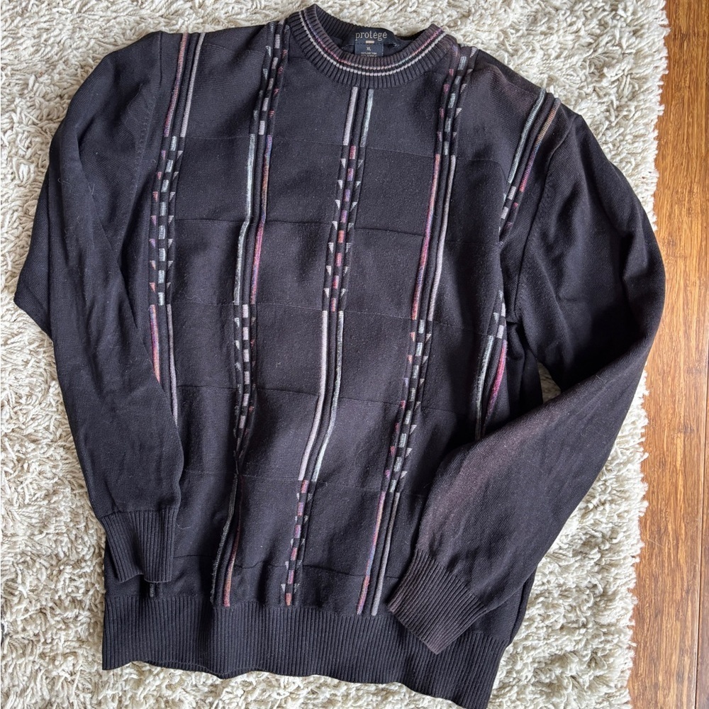 Protege men’s xl vintage 3d Black Patterned Sweater